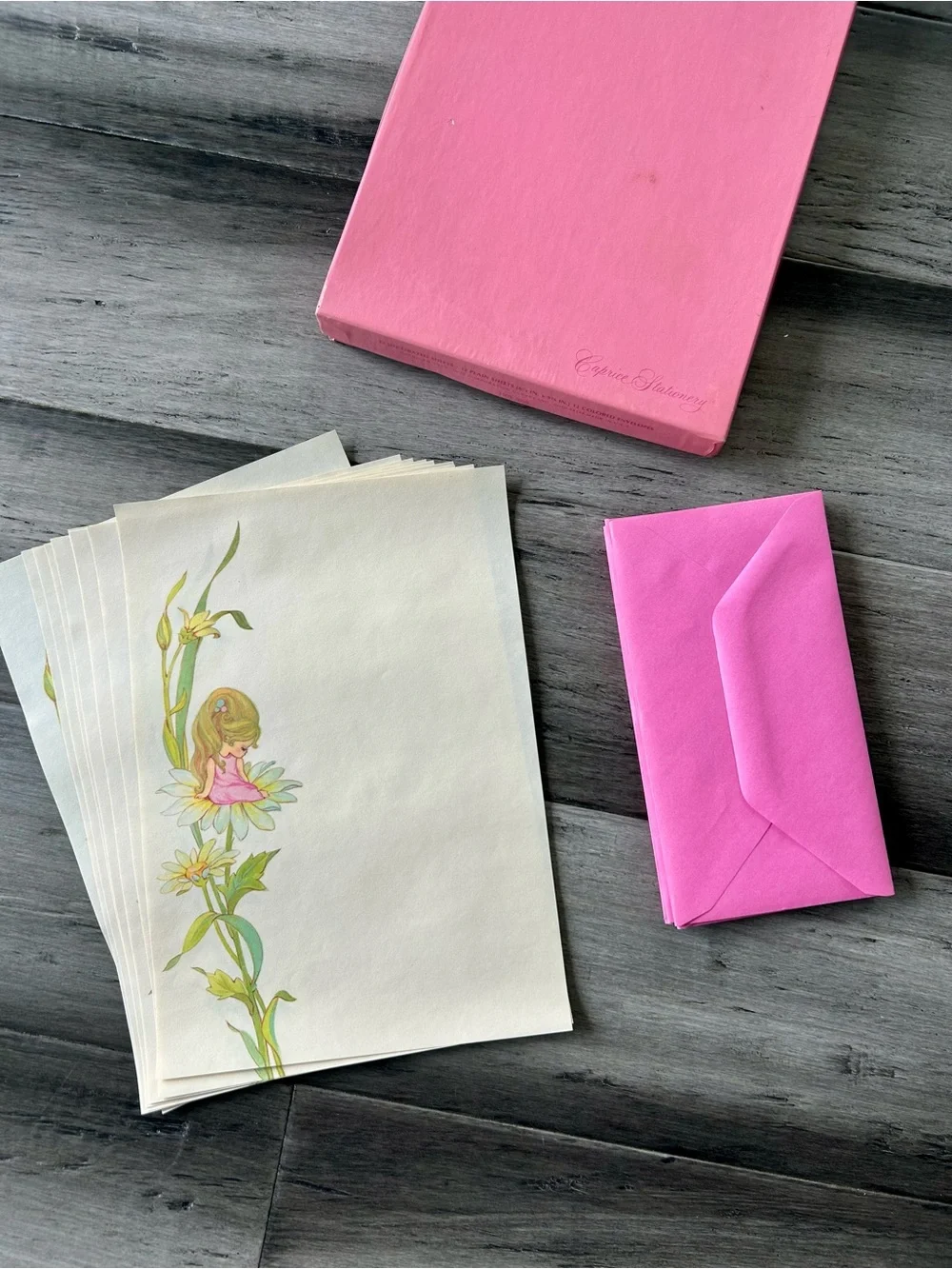 Vintage 1970s Caprice Stationery Retro Fairycore Stationery Letter Set